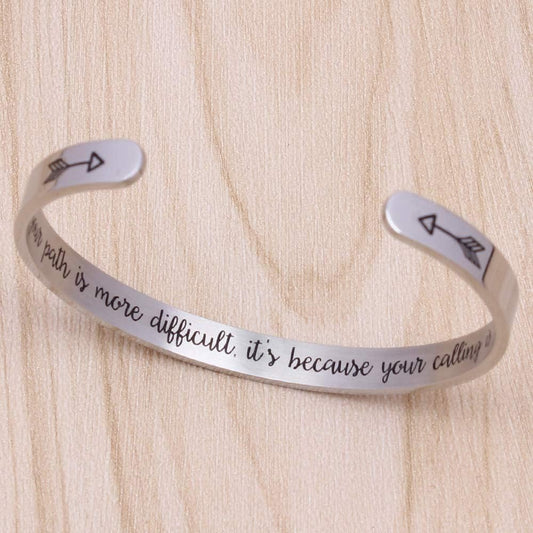 Inspirational Cuff Bracelet Bangle for Women Teen Girls - Birthday Jewelry Quotes - Friend Gift for Her Mom
