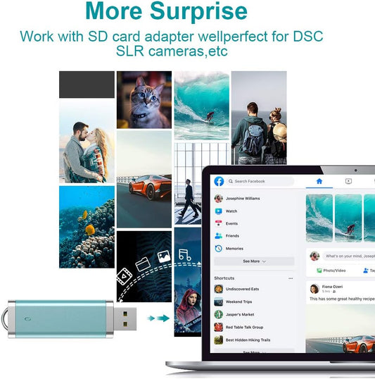 10 Pack 64GB Flash Drives - USB Thumb Drive, 64GB, Colorful